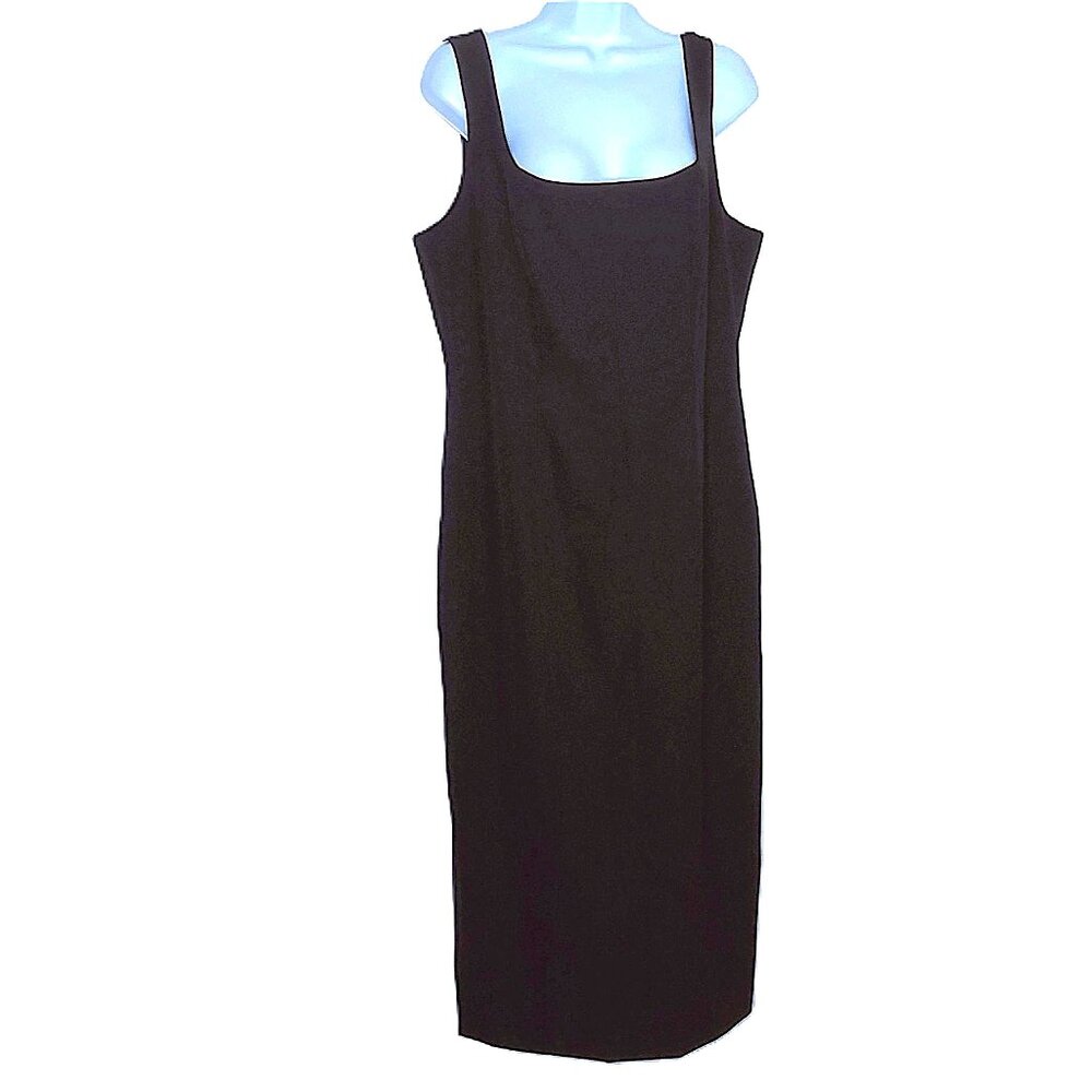NWT Christian Lacroix Black Dress Sleeveless Midi Evening Stretch Scoop Neck L